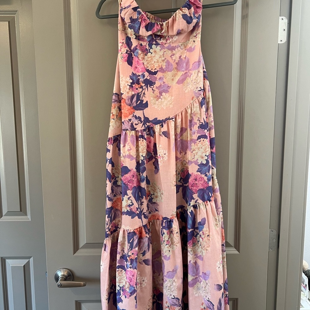 Floral Maxi Dress in Pink and Purple